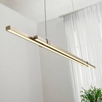 LED balkhanglamp Tymon, smal, uittrekbaar mat, nikkel gesatineerd