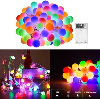 Led Ball Chain Licht Waterdicht Fairy Lamp Outdoor Batterij String Licht Sfeer Verlichting Voor Bruiloft Kerst Guirlande Party 4m