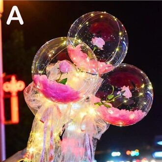 Led Ballon Rose Met Kolom Stand Lichtgevende Transparante Ballonnen Stand Led String Lichten Bruiloft Verjaardagsfeestje Decoratie # T1P