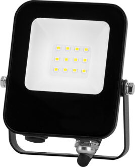 LED Bouwlamp 10 Watt - LED Schijnwerper - Aigi Wesni - Helder/Koud Wit 6500K - Waterdicht IP65 - Mat Zwart - Aluminium