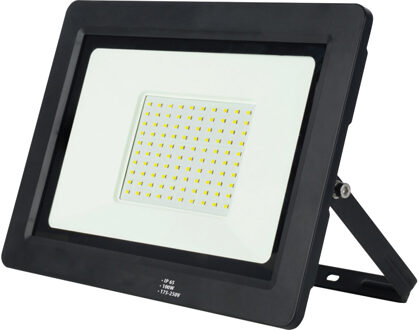 LED Bouwlamp 100 Watt - LED Schijnwerper - Alsa - Helder/Koud Wit 6400K - Waterdicht IP65 Zwart