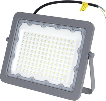 LED Bouwlamp - Aigi Zuino - 100 Watt - Helder/Koud Wit 6500K - Waterdicht IP65 - Kantelbaar - Mat Grijs - Aluminium