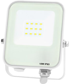 LED Bouwlamp - LED Schijnwerper - Aigi Rekan - 10 Watt - Natuurlijk Wit 4000K - Waterdicht IP65 - Rechthoek - Mat Wit