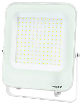 LED Bouwlamp - LED Schijnwerper - Aigi Rekan - 100 Watt - Natuurlijk Wit 4000K - Waterdicht IP65 - Rechthoek - Mat Wit