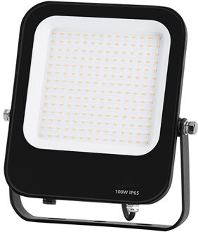 LED Bouwlamp - LED Schijnwerper - Aigi Rekan - 100 Watt - Natuurlijk Wit 4000K - Waterdicht IP65 - Rechthoek - Mat Zwart