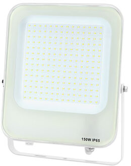 LED Bouwlamp - LED Schijnwerper - Aigi Rekan - 150 Watt - Helder/Koud Wit 6500K - Waterdicht IP65 - Rechthoek - Mat Wit
