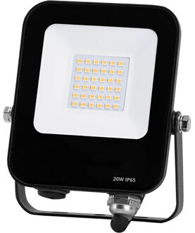 LED Bouwlamp - LED Schijnwerper - Aigi Rekan - 20 Watt - Natuurlijk Wit 4000K - Waterdicht IP65 - Rechthoek - Mat Zwart