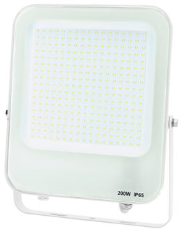 LED Bouwlamp - LED Schijnwerper - Aigi Rekan - 200 Watt - Helder/Koud Wit 6500K - Waterdicht IP65 - Rechthoek - Mat Wit