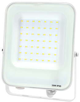 LED Bouwlamp - LED Schijnwerper - Aigi Rekan - 30 Watt - Natuurlijk Wit 4000K - Waterdicht IP65 - Rechthoek - Mat Wit