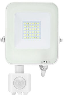 LED Bouwlamp met Bewegingssensor - LED Schijnwerper - Aigi Rekan - 20 Watt - Natuurlijk Wit 4000K - Waterdicht IP65