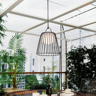 LED buiten hanglamp Levino, zwart, metaal zwart, wit