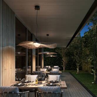 LED buiten hanglamp Mediterránia, bruin, Ø 105 cm