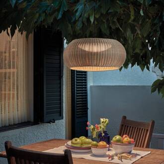 LED buiten hanglamp Perris, bruin/beige, Ø 47 cm bruin, beige