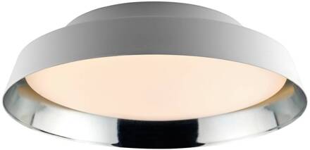 LED buiten plafondlamp Boop! Ø37cm wit/blauw-grijs wit, blauw-grijs metallic, opaal