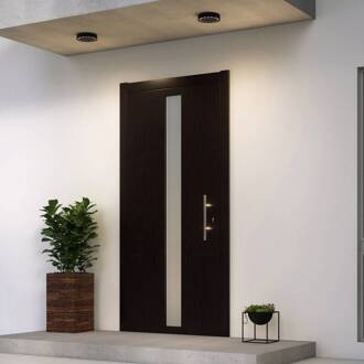 LED buiten plafondlamp Kelissa, rond, zwart