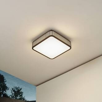 LED buiten plafondlamp Lurinda, 26 cm zwart, IP44 zwart, opaal