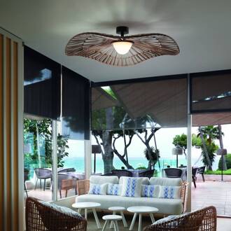 LED buiten plafondlamp Mediterránia, bruin, Ø 105 cm