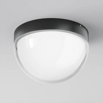 LED buiten plafondlamp Mon, grafiet, Ø 18 cm, IP65, 3.000K grafiet, mat wit