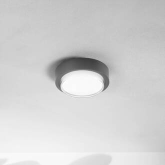 LED buiten plafondlamp Owen, donkergrijs, metaal, 23 cm, IP65