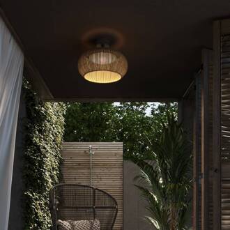 LED buiten plafondlamp Perris, bruin/bruin, Ø 47 cm bruin, bruin