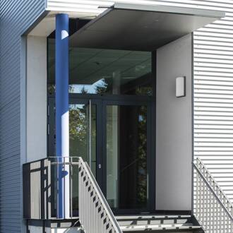 LED buiten wandlamp 039, roestvrij staal, grafietkleurig opaal, grafiet