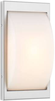 LED buiten wandlamp 068LED, roestvrij staal, 33 cm, IP44 roestvrij staal, opaal