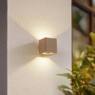 LED buiten wandlamp Aaron, beige, IP54, omhoog/omlaag zandbeige