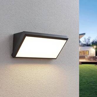 LED buiten wandlamp Abby, grijs, kunststof, IP65 donkergrijs (RAL 7024), wit