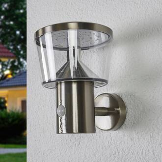LED buiten wandlamp Antje, bewegingsmelder, IP44 roestvrij staal, helder