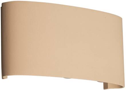 LED buiten wandlamp Berlin, zandkleurig, breedte 17 cm, metaal