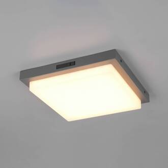 LED buiten wandlamp Bermejo, hoekig, sensor, CCT, antraciet