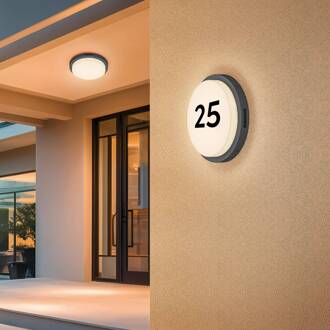 LED buiten wandlamp Bermejo, rond, sensor, CCT, antraciet