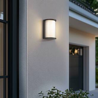 LED buiten wandlamp Calvik, zwart, geribbeld, IP44