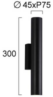 LED buiten wandlamp City, hoogte 30 cm, zwart, metaal