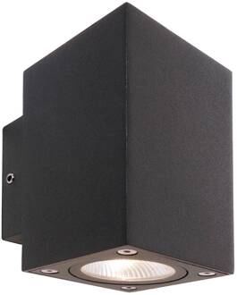 LED buiten wandlamp Cubodo Double Mini, aluminium, donkergrijs