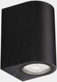 LED buiten wandlamp Eko Single, zwart, breedte 7 cm, aluminium
