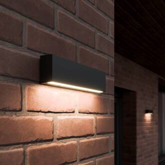 LED buiten wandlamp Elvira, antraciet, metaal, warmwit, IP65 grafiet, gesatineerd