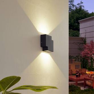 LED buiten wandlamp Fendir, zwart, aluminium, 10,5 cm