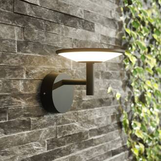 LED buiten wandlamp Fenia, antraciet, aluminium, IP65 antraciet, opaal