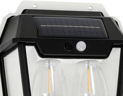 LED buiten wandlamp Filo Double, zwart, IP44 zwart, transparant