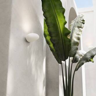 LED buiten wandlamp Flò wit 16 x 12 cm kunsthars IP55