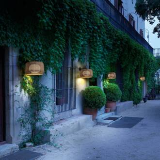 LED buiten wandlamp Fora A, grafietbruin/bruin, Ø 50 cm grafietbruin, bruin