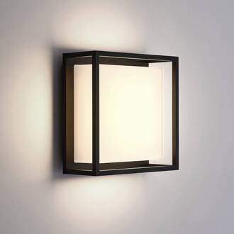 LED buiten wandlamp Ilirian, antraciet, aluminium, 25 cm grafiet, wit