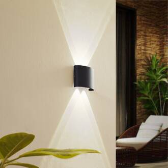 LED buiten wandlamp Ithan, 2-lamps, antraciet, 12 cm
