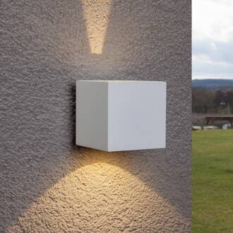 LED buiten wandlamp Jarno, wit, metaal, 9cm