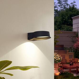 LED buiten wandlamp Jesiba, antraciet, aluminium, Ø 16cm antraciet, transparant