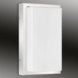 LED buiten wandlamp Julea, roestvrij staal, glas roestvrij staal, wit