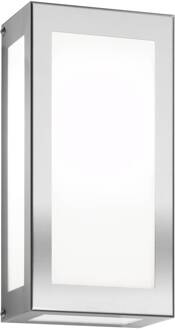 LED buiten wandlamp Kina, roestvrij staal, glas, 2700K roestvrij staal mat, wit opaal