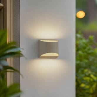 LED buiten wandlamp Lenore, beige, metaal, 13,5 cm