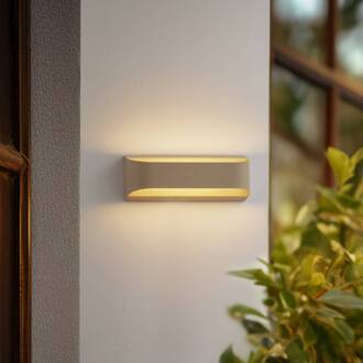 LED buiten wandlamp Lenore, beige, metaal, 36,5 cm